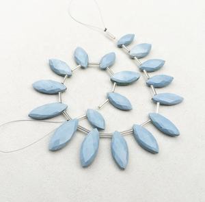 พลอยโอปอลธรรมชาติสีฟ้า18ชิ้น,ลูกปัด Briolette รูปทรงเม็ดมาร์คีส์เจียระไน - Product Image 2