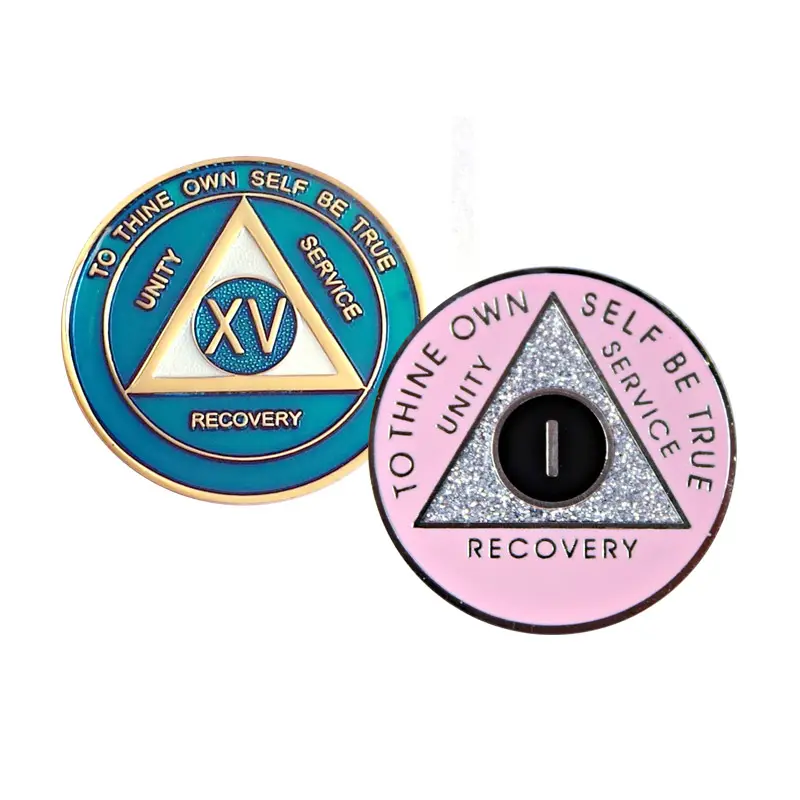 personalized enamel affirmation alcoholics anonymous metal gift sobriety coin chips