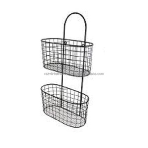 Black Powder Coated Metal <b>Storage</b> <b>Basket</b> with <b>Rope</b> Handle for Beverage Use - Product Image 6