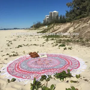 Hint Ombre püsküller yuvarlak Mandala masa örtüsü atmak hippi Yoga Mat havlu Bohemian 72 "yuvarlak masa örtüsü atmak toptan lot