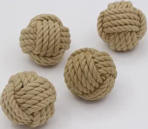 Bolas náuticas de algodón con nudo para decoración del hogar, adornos de Orbs, bolas de nudo de cuerda de algodón, bolas de relleno de jarrón de playa