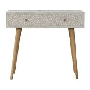 Customized Bone Inlay Wooden Modern Floral Pattern End Table side inly Furniture fashionable Trending Design