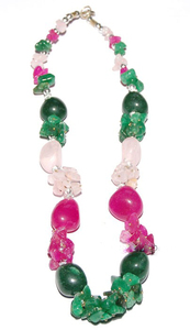 Venta en línea de collar de moda de piedras preciosas mixtas Técnica de ágata tallada - Product Image 2