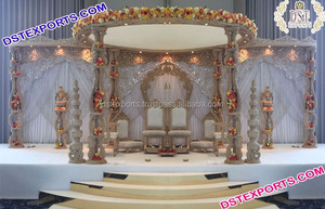 Mariage exclusif en bois sculpté Mandap Sydney magnifique mariage indien Mandap en bois Unique Rajwada mariage en bois Mandap UK - Product Image 4
