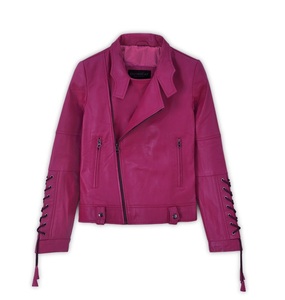 Veste de motard de Moto pour femmes, Design classique, peau d'agneau noir, couleur violette, dans toutes les couleurs, nouvelle collection 2020 - Product Image 1