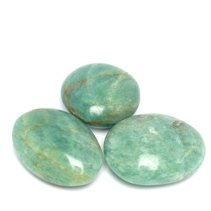 Pierre de paume en amazonite naturelle de haute qualité, pierre précieuse en amazonite de forme ovale pour la décoration de la maison, la méditation, le Feng Shui - Product Image 2