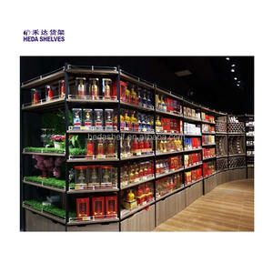 חנות משקאות סיטונאית מדפים לספק יין תצוגת עץ יין בקבוק גונדולה - Product Image 4