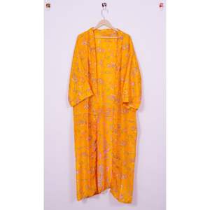 Kimono long en soie fait main pour femmes, robe de demoiselle d'honneur vintage de haute qualité, taille unique, été automne, respirant, élégant, longueur totale - Product Image 4