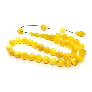 Muslim Rosary Beads Made Fine Quality 100% Natural Round Shape Baltic Amber Loose Gemstone for Jewellery from Top Supplier