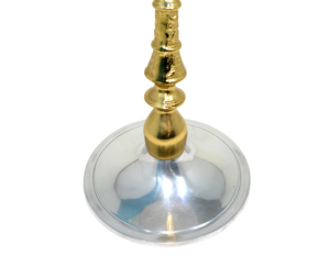 Table basse ronde moderne de luxe en aluminium coulé avec plateau polonais brillant avec base en laiton pour meubles de salon à la maison - Product Image 2