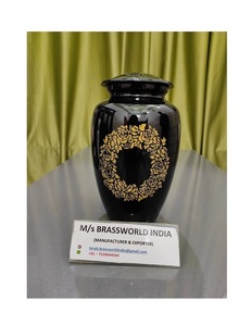 Brassworld อินเดียภาพวาดด้วยมืออะลูมิเนียมสีดำอุปกรณ์งานศพมุก - Product Image 3