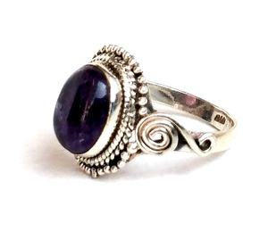 Real Amethyst Stone <b>Ring</b> Sterling Silver 925 Stone <b>Ring</b> Bezel Handmade <b>Indian</b> <b>Rings</b> - Product Image 3