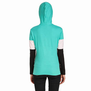 Sudadera con capucha de manga larga para mujer, jersey de Color con estampado de rayas, capucha de dos tonos, nueva - Product Image 2