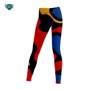Leggings Personalizados con Estampado Abstracto Multicolor, Cintura Alta, Elásticos, Transpirables, Antibacterianos, de Secado Rápido, para Béisbol y Sóftbol, Tallas Grandes - Product Image 2