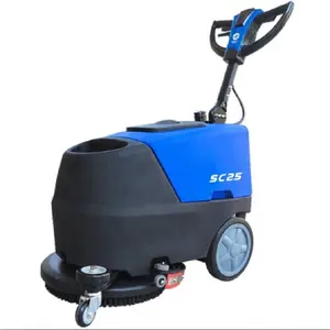 SC25D wireless automatic walk behind washing cleaning manual floor scrubber machine for school/hotel/workshop/driveway station