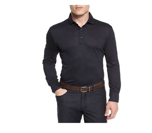 Polos elegantes de manga larga para hombre 100% algodón - Product Image 3