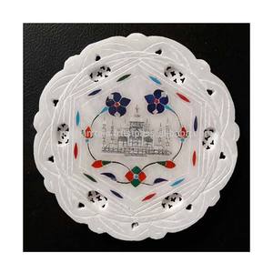 Marbre blanc Plaque de Travail Avec Beau Milieu Taj Mahal Peinture - Product Image 1