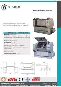 Konacuit-mezclador que se puede usar en galletas, pasteles y gomas de mascar Máquina mezcladora de masa de alta calidad, hecha en Turquía - Product Image 4