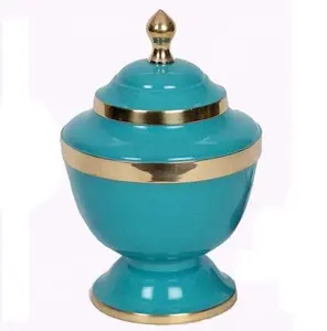 URN DE CRIMAÇÃO DE METAL PET, URN DE CINZAS AZUL LUSSY PET