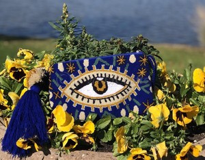 Bolso de mano con bordado de ojos para mujer, estilo bohemio, Wayuu, para verano - Product Image 6