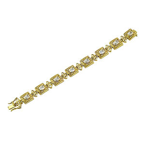 Hot Trendy CZ Tennis Bracelet Gold Plated 925 Silver <b>Fine</b> Chain & Link Bracelets for Party Wedding or Gift - Product Image 1