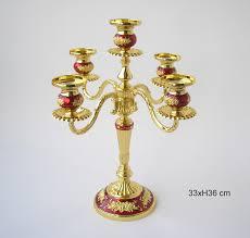 Candelabro de oro con bollo de cristal, hecho en la India - Product Image 3