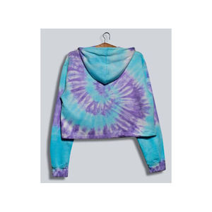 Haut court décontracté pour femme 2022, couleur unie, style streetwear occidental, pull à capuche tricoté avec logo frontal, 100 % coton, écologique - Product Image 2