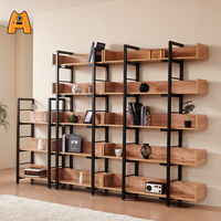 Étagère industrielle, bibliothèque, séparateur de bureau à domicile ou de salon, en métal et fer, design moderne, 5 niveaux, hauteur réglable, noir et blanc