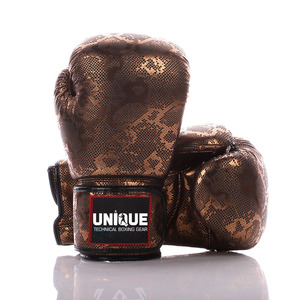 UNIQUE GYM WEAR Guantes de Boxeo Profesionales para Entrenamiento - Cuero Genuino con Cierre, Diseño Personalizable, Ajuste Universal para Mayores de 14 Años - Product Image 1