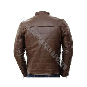 Veste coupe-vent en cuir imperméable pour homme, vêtement d'extérieur doux, col montant, poches OEM, hiver, réversible, brodée - Product Image 2