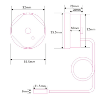 Thermomètre capillaire de 50 mm de diamètre à prix abordable, mesureur de température de l'eau, modèle WKD120, marque OEM