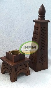 Quemador de incienso de madera náutico de calidad especial de INAM, trabajo Jali pulido Mabkhara para Bakhoor, hermoso soporte Mabkhara - Product Image 5