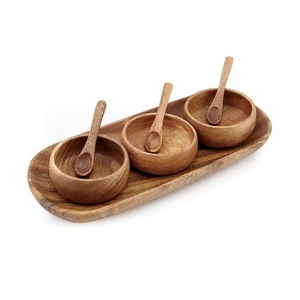 Admirable Design Wooden Food Serving <b>Bowl</b> With Spoon Superior Quality Salad Soup <b>Snacks</b> <b>Bowl</b> For Sale - Product Image 4