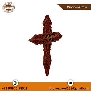 Exportador verificado de la mejor calidad hecho a mano diseño único colgante de pared cruz de madera a precio competitivo para vendedores de Amazon - Product Image 2