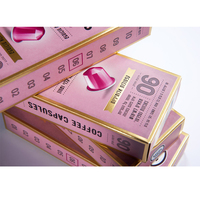 Capsules de café papier alimentaire, Logo personnalisé, dessins, feuille d'or, impression sur boîte, pièces