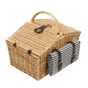 Woven Rattan/ Bamboo Material Basket With Handle For Picnic Packing/ Home Dercorate Storage