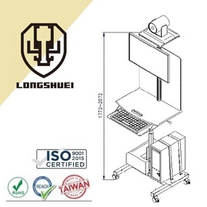 Carrito médico con cuerpo de aluminio para uso Industrial y de laboratorio, carrito móvil para ordenador portátil, a precio de fábrica - Product Image 3