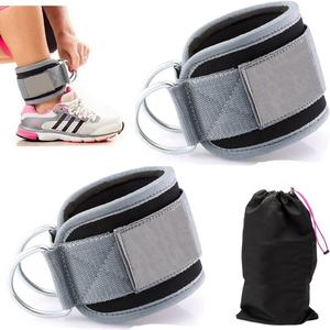 Correas de Tobillo con Logotipo Personalizado para Máquinas de Cable, Muñequeras Acolchadas para Gimnasio, para Ejercicios de Glúteos, Extensiones de Piernas, Correas de Tobillo con Anillo en D - Product Image 2