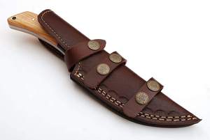 Couteau de chasse à lame fixe de qualité supérieure fait à la main en acier Damas ZR1516 avec manche en bois personnalisable OEM pour l'extérieur Zafar Traders PK - Product Image 4