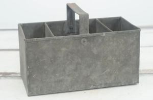 Handmade Rectangle Galvanized Tool Caddy Tray Ideal for Home and Kitchenware Stylish Flatware and Dinnerware Organizer - Product Image 6