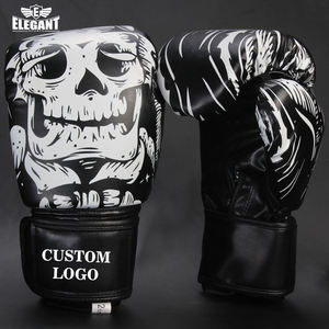 ถุงมือชกมวยหนังวัวสีดำขนาด8ออนซ์10ออนซ์ - Product Image 3