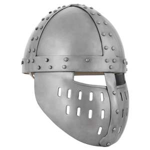 Crusader หมวกกันน็อค Spangenhelm,หมวกกันน็อคเกราะป้องกันใบหน้าหมวกกันน็อคชัยชนะยุคกลางอัศวินยุคกลางสีเงิน - Product Image 5