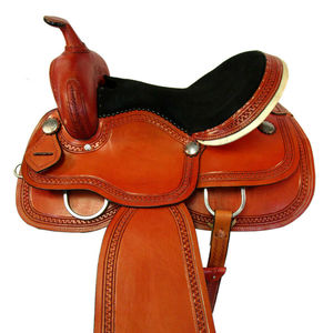 Barril de cuero prémium para carreras, conjunto de sillín de caballo occidental, tachuelas (talla de asiento de 14 "-18"), disponible en varios colores y tamaños - Product Image 1