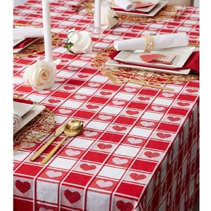Candy Red Designer <b>Table</b> <b>Cloth</b> Organic Cotton GOTS Certified - Product Image 5