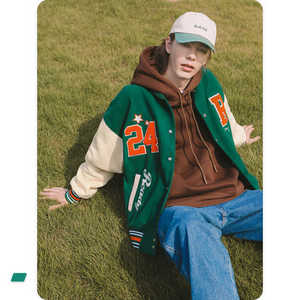ปรับแต่งดีไซน์ใหม่ เสื้อแจ็คเก็ตวาร์ซิตี้แบบยูนิเซ็กซ์ ผ้าโพลีเอสเตอร์/คอตตอน แขนเสื้อปักลายเบสบอล ตัวอักษรแบบ Letterman เป็นมิตรกับสิ่งแวดล้อม น้ำหนักเบา แบบ 3 มิติ - Product Image 5