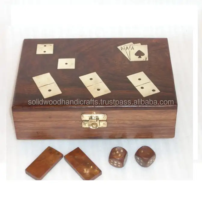 나무 수공예품 전통 게임/카드 놀이/도미노/주사위/체스 세트/박하 사탕 발가락