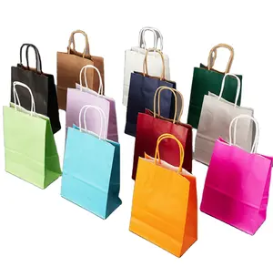 사용자 지정 디자인 식료품 식품 포장에 대 한 공예 종이 쇼핑 가방 손잡이와 도매 식품 종이 가방 사용자 지정 포장 가방