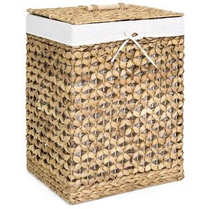 Decorative Woven Water <b>Hyacinth</b> Laundry Hamper <b>Basket</b> with Lid - Product Image 3