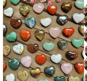 Special Pendant Making Jewelry Unakite Heart Carving Stones Summer Festival Gems Smooth Loose Cabochon Gemstone At jewelry