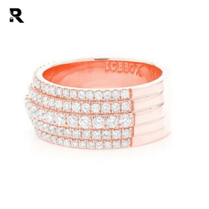 แหวนวงแหวนหลายแถวทรงกลมเจียระไนแบบบริลเลียนท์ น้ำหนัก 2.00 กะรัต ผลิตในห้องปฏิบัติการ ระดับความสะอาด VVS-SI ทองคำ 14K สีโรสโกลด์ ไวท์โกลด์ และเยลโลว์โกลด์ สำหรับผู้ชาย - Product Image 4